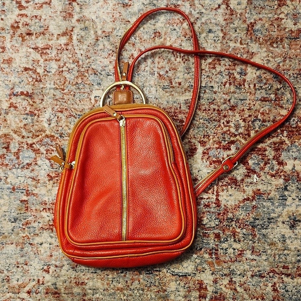Valentina Orange Backpack with Retro Design - Picture 1 of 4
